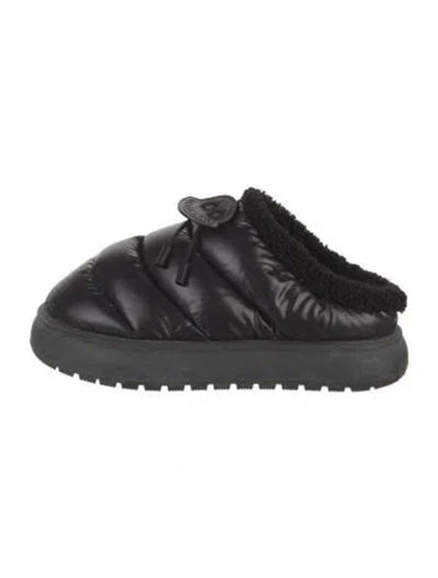 Pre-owned Moncler Nylon Mules In Black