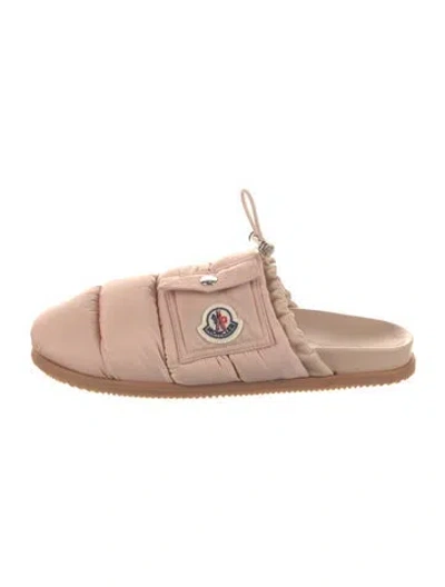 Pre-owned Moncler Nylon Mules In Pink