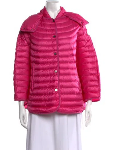 Pre-owned Moncler Nylon Open Front Sweater In Red