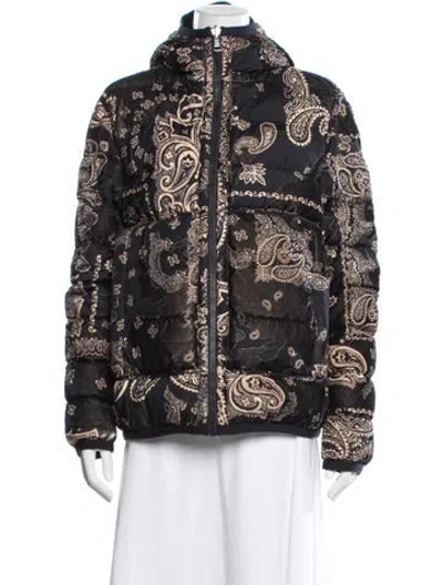 Pre-owned Moncler Nylon Paisley Print Down Jacket In Multi
