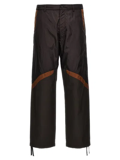Moncler Nylon Pants With Contrast Band In Black