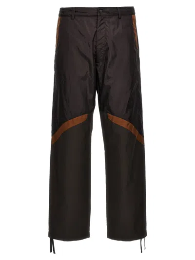 Moncler Graphite Nylon Pant In Brown