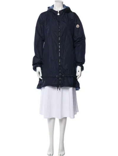 Pre-owned Moncler Nylon Parka In Blue