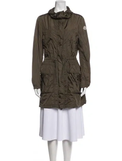 Pre-owned Moncler Nylon Parka In Brown