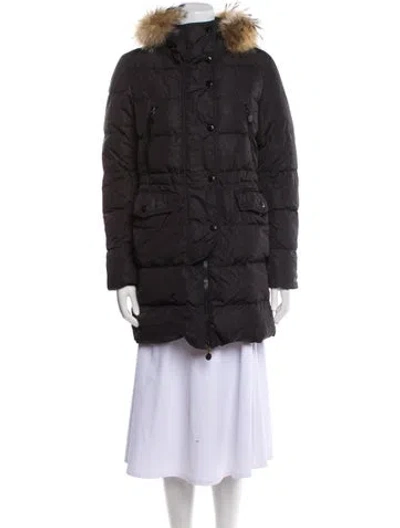 Pre-owned Moncler Nylon Parka In Gray