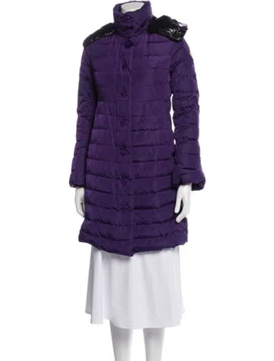 Pre-owned Moncler Nylon Parka In Purple