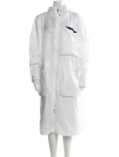 Pre-owned Moncler Nylon Performance Coat In White