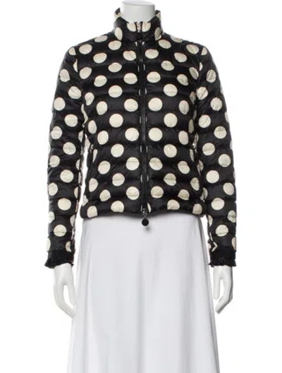 Pre-owned Moncler Nylon Polka Dot Print Coat In Multi