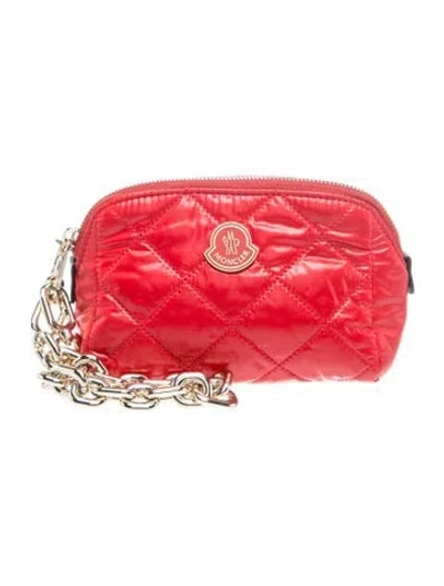 Pre-owned Moncler Nylon Pouch In Red
