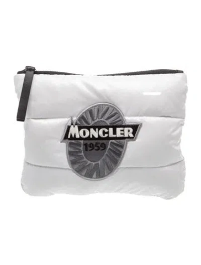 Pre-owned Moncler Nylon Pouch In Silver