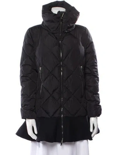 Pre-owned Moncler Nylon Printed Down Coat In Black