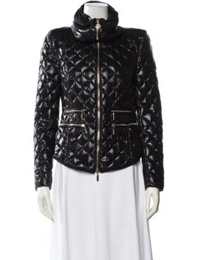 Pre-owned Moncler Nylon Printed Down Jacket In Black