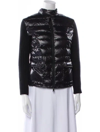 Pre-owned Moncler Nylon Printed Evening Jacket In Black