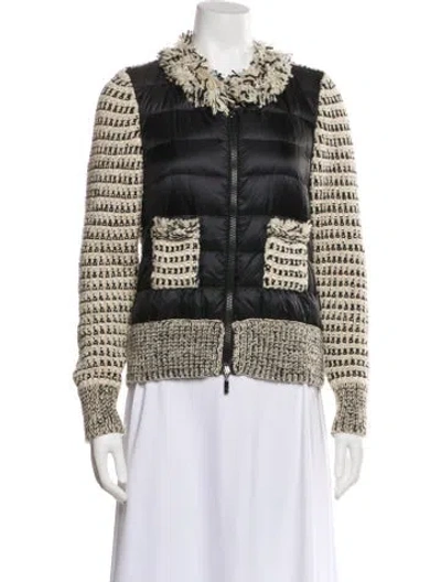 Pre-owned Moncler Nylon Printed Evening Jacket In Neutral