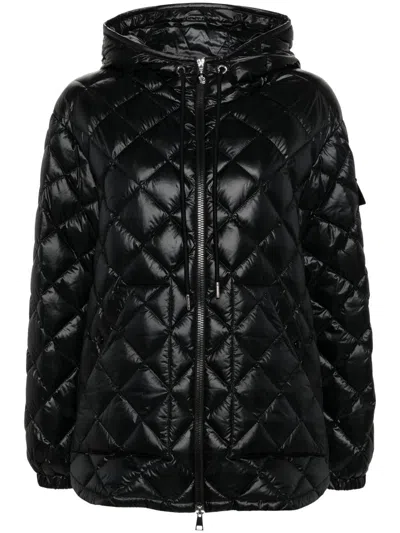 Moncler Nylon Quilted Padded Jacket In Black