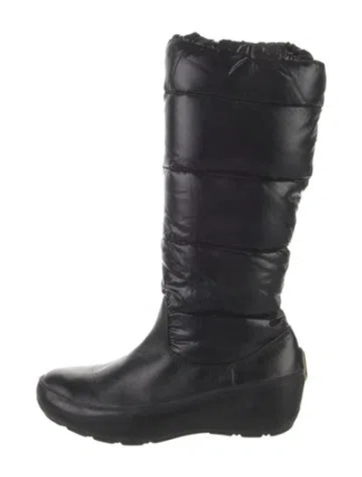 Pre-owned Moncler Nylon Rain Boots In Black