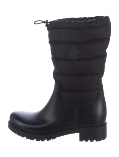 Pre-owned Moncler Nylon Rain Boots In Black