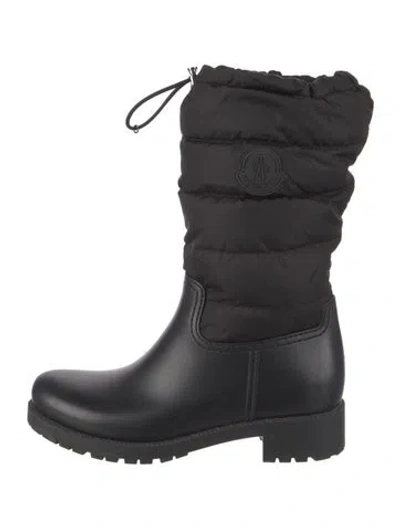 Pre-owned Moncler Nylon Rain Boots In Black