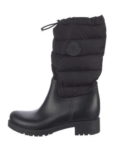 Pre-owned Moncler Nylon Rain Boots In Black