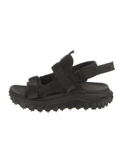 Pre-owned Moncler Nylon Sandals In Black