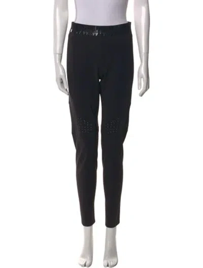 Pre-owned Moncler Nylon Skinny Leg Pants In Black