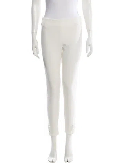 Pre-owned Moncler Nylon Skinny Leg Pants In White
