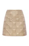 Moncler Logo-patch Quilted Miniskirt In Neutral