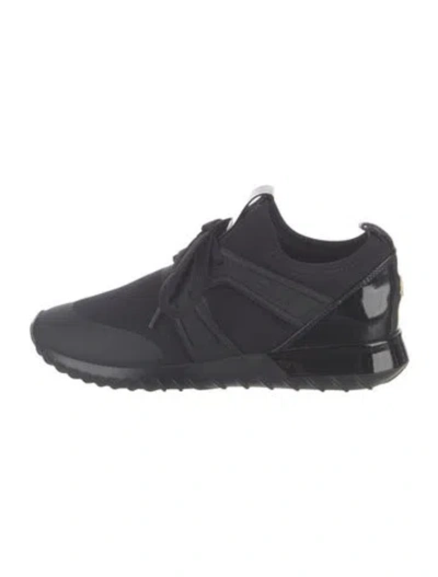 Pre-owned Moncler Nylon Sneakers In Black