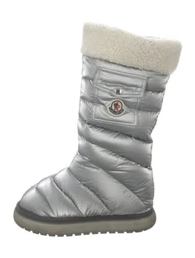 Pre-owned Moncler Nylon Snow Boots In Silver