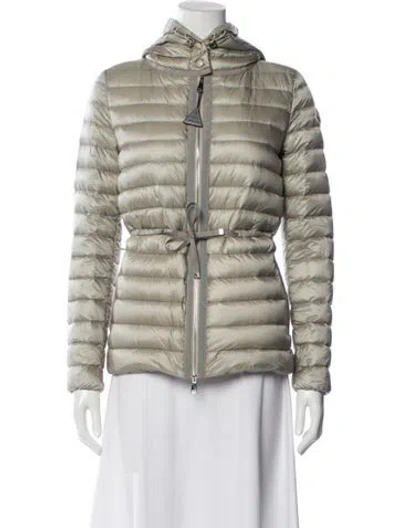 Pre-owned Moncler Nylon Striped Down Jacket In Neutral