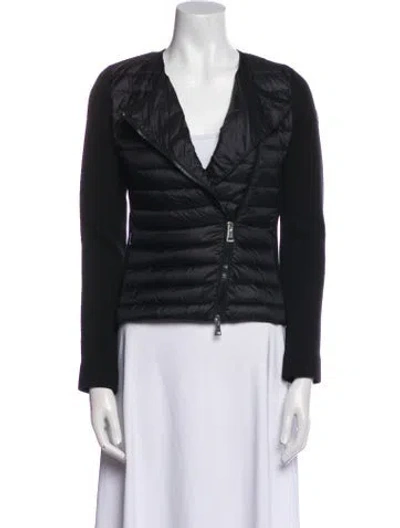 Pre-owned Moncler Nylon Striped Jacket In Black