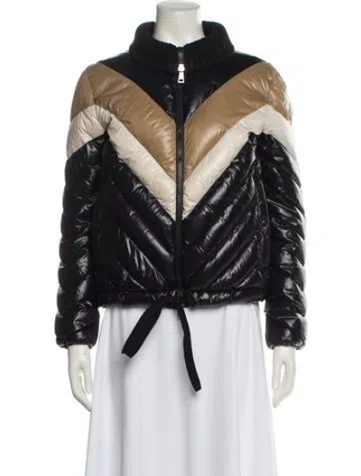 Pre-owned Moncler Nylon Striped Jacket In Black