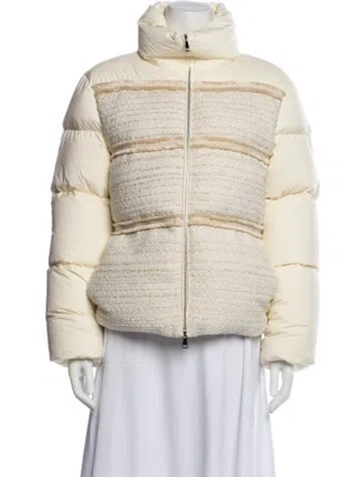 Pre-owned Moncler Nylon Striped Jacket In Neutral