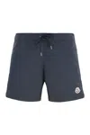 Moncler Swim Shorts With Elastic Waistband And Pockets In Blue