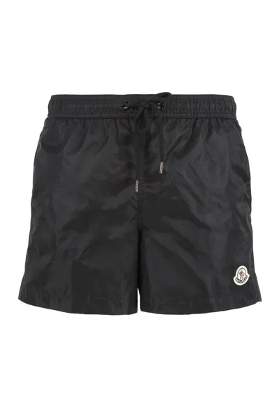 Moncler Logo-patch Swim Shorts In Navy