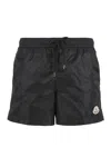 Moncler Mens Navy Logo-patch Relaxed-fit Swim Shorts Xl In Black