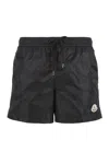 Moncler Swim Shorts With Elastic Waistband And Pockets In Black