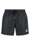 Moncler Swim Shorts With Elastic Waistband And Pockets In Black
