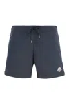 Moncler Crochet Insert Swim Shorts In Blue