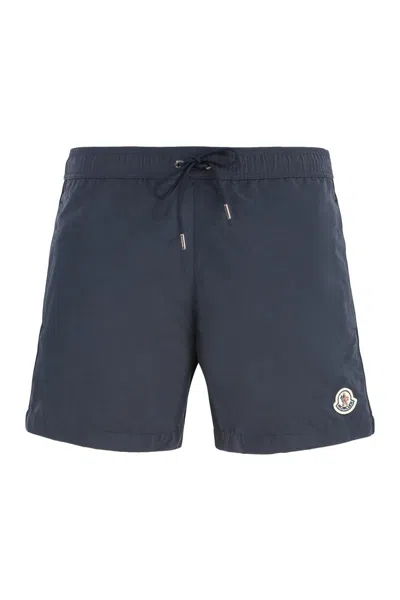 Moncler Nylon Swim Shorts In Blue