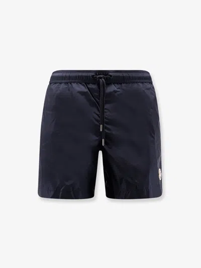 Moncler Logo-patch Drawstring Swim Shorts In Multi