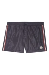 Moncler Tricolour Trim Swim Shorts In Navy