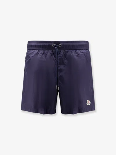 MONCLER NYLON SWIM TRUNKS WITH LOGO PATCH ON THE FRONT
