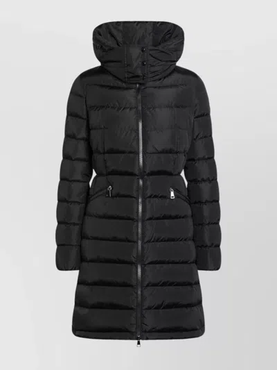 Moncler Nylon Technique Down Jacket Hooded In Black