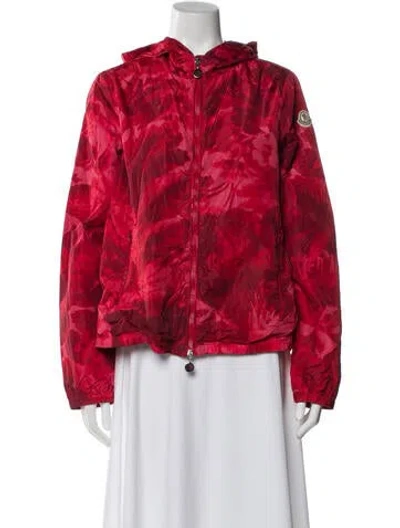 Pre-owned Moncler Nylon Tie-dye Print Down Jacket In Red