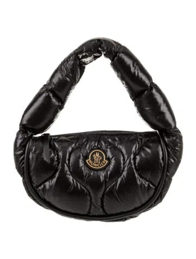 Pre-owned Moncler Nylon Top Handle Bag In Black