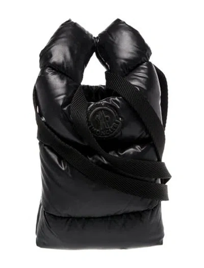 Pre-owned Moncler Nylon Top Handle Bag In Black