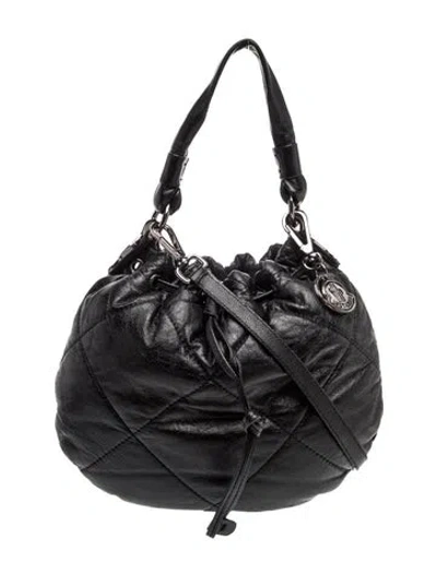 Pre-owned Moncler Nylon Top Handle Bag In Black