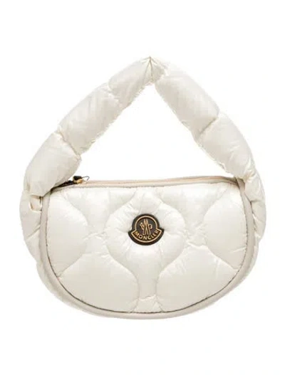 Pre-owned Moncler Nylon Top Handle Bag In Neutrals