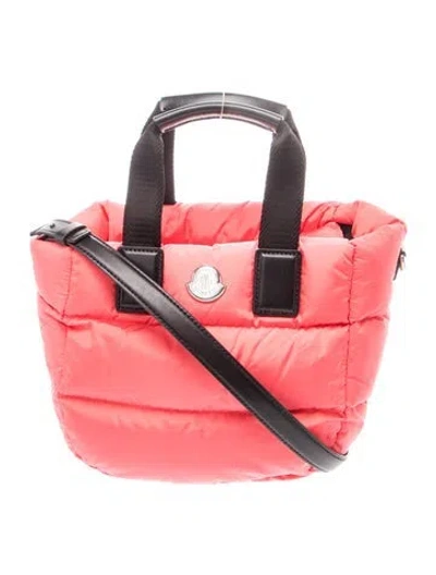 Pre-owned Moncler Nylon Top Handle Bag In Pink